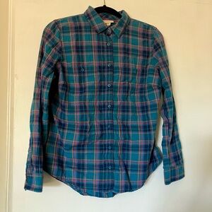 St. John's Bay Blue and Pink Plaid Casual Shirt